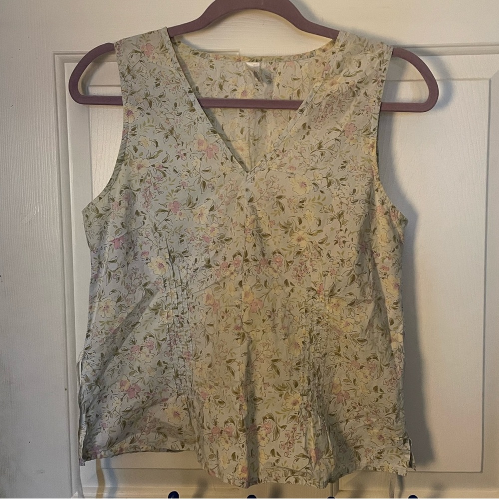 100% cotton floral patterned tank top